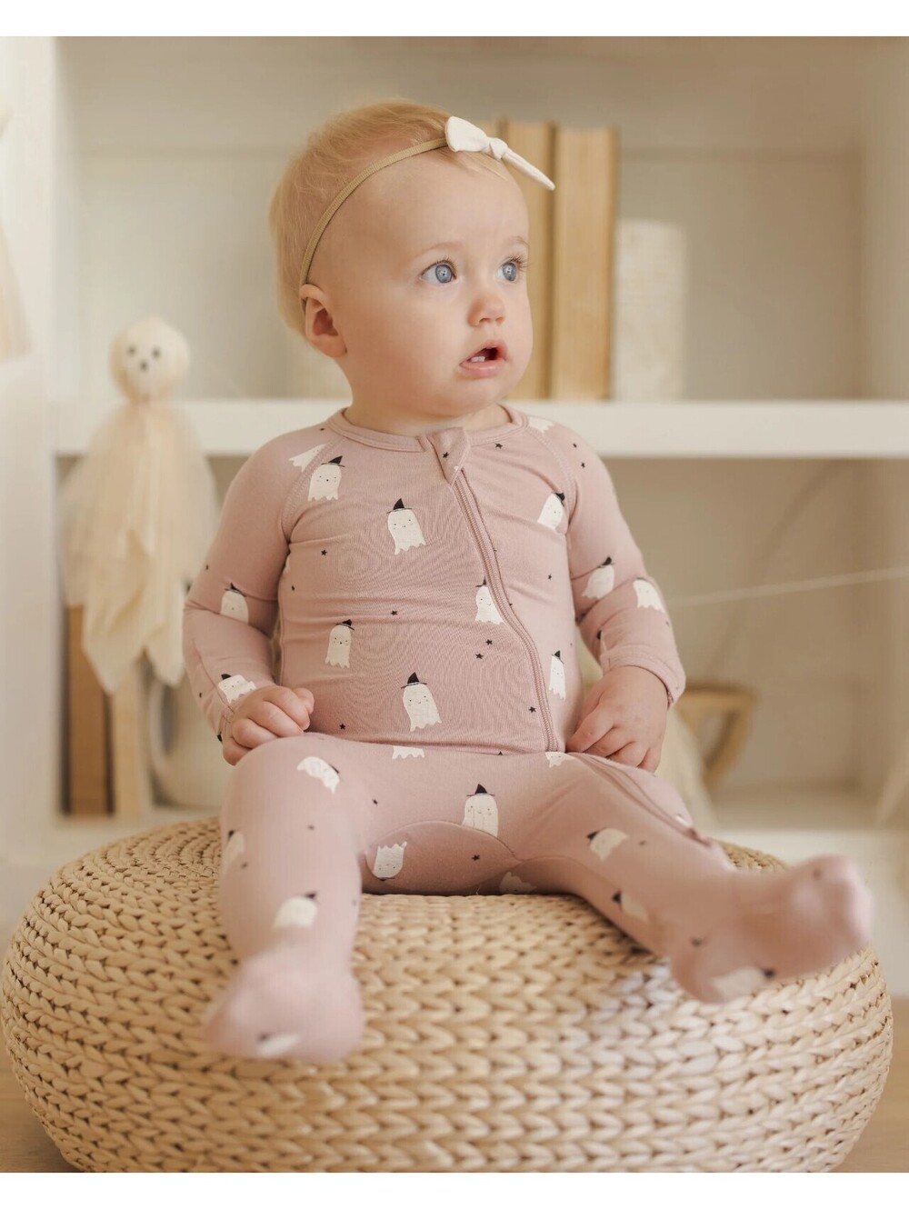 Quincy Mae Ghosts Bamboo Sleeper Sz Newborn